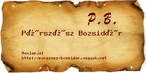 Pórszász Bozsidár névjegykártya